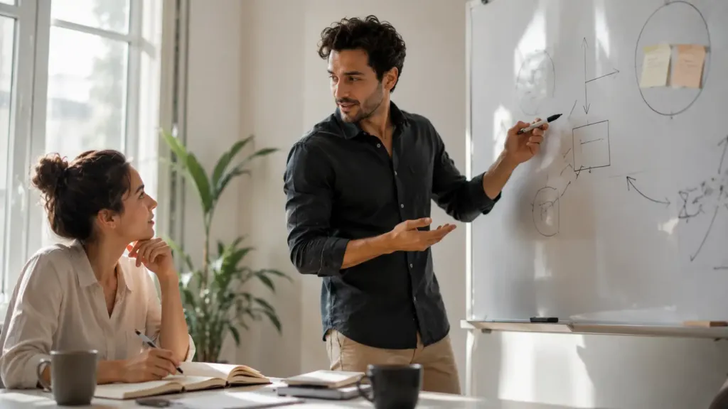 Lumyciel — consultant expliquant la stratégie d'optimisation pour les moteurs de réponse IA (AEO)